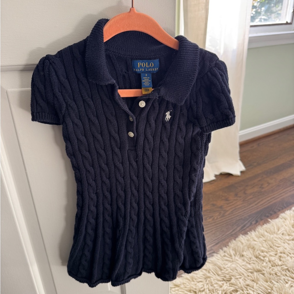 Polo by Ralph Lauren Women's Navy Cable Knit Sweater